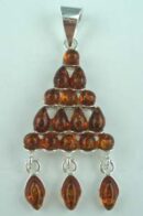 Pendant Amber 3 Tear Drop Triangle Large