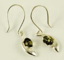 Silver Earring Amber Horn