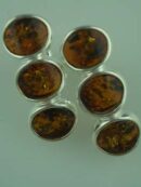 Earring Amber Stud Triple Oval