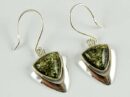 Earring Amber Green Triangle