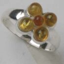 Ring Amber 5 Ball Flower