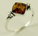 Silver Ring Amber Square