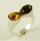 Silver Ring Amber Mix Double