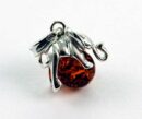 Pendant Amber Silver Elephant