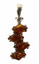 Pendant Amber 4 Diamond Drop