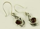 Silver Earring Amber Stone