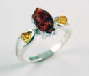 Ring Amber Oval Stone
