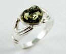 Ring Amber Heart Green Colour