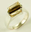 Silver Ring Amber Colour
