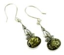 Silver Earring Amber Oval