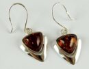 Earring Amber Triangle Rim Cognac