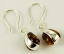 Silver Earring Amber Oval