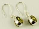 Silver Earring Amber Oval