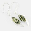 Earring Amber Eye Shape Green