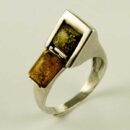 Ring Amber Double Rectangular