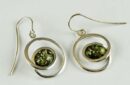 Earring Amber Large Circle Stone