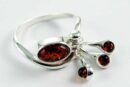 Ring Amber Moveable Stones Cognac Colour