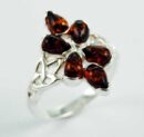 Ring Amber Multiple Stones Cognac Colour