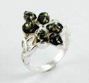 Ring Amber Multiple Stones Green Colour
