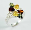 Ring Amber Multiple Stones Multi Colour