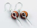 Earring Amber Spinning Centre Cognac