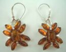 Earring Amber Sunflower