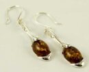 Silver Earring Amber Oval