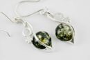 Earring Amber Ball Shape Green