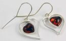 Earring Silver Amber Heart