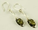 Silver Earring Amber Oval