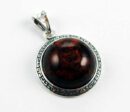 Pendant Amber Silver Circle
