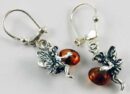 Earring Amber Fairy Holding Ball