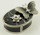 Jewellery Box Oval Black Glass