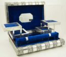Box Jewellery With Metal Top Blue