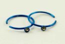 Nose Ring Stainless Steel With Blue Stone 4pcs