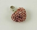 Pendant Heart Pink Crystal