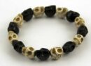 Bracelet Skull Black And White Howlite
