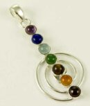 Pendant Metal Chakra Stones With Swirl L5cm
