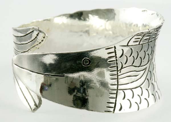 Bangle Silver Plated Fish Design 300 No.33