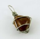 Pendant Caged Tumble Goldstone