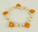 Bracelet Carnelian Heart Pearl