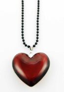 Necklace Heart Red Glass