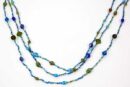 Necklace Glass Large Blue And Green Beads