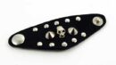 Leather Ring Black With Skull And 2 Studs