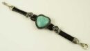 Bracelet Leather Turquoise Heart