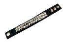 Leather Bracelet Black With 26 Square Studs
