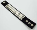Leather Bracelet Black With 39 Studs