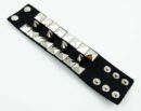 Leather Bracelet Black 4 Spikes With 16 Studs
