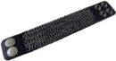 Leather Bracelet Black With Chainmail Design