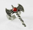 Ring Pewter Axe With Stone